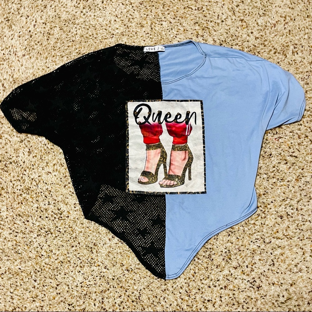 Rhinestone QUEEN Crop Top